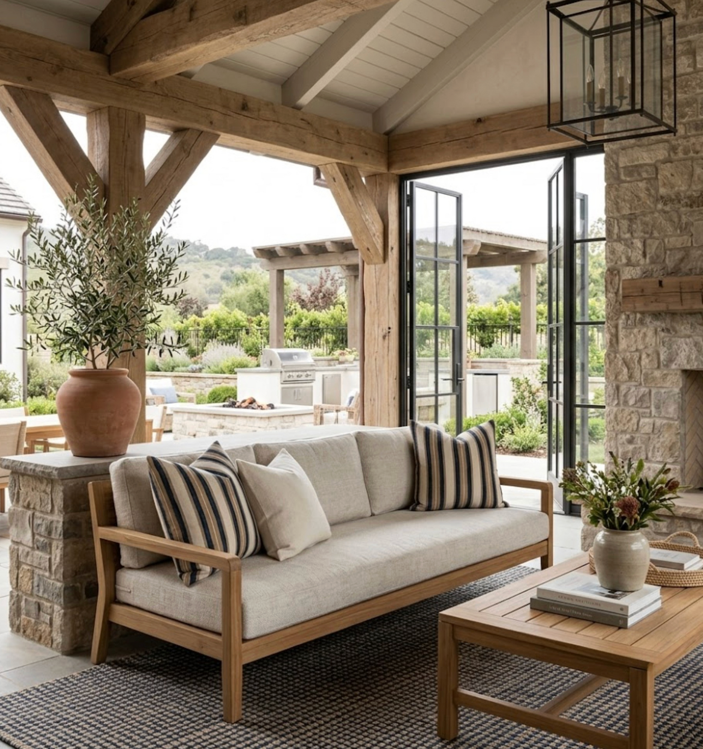 Shoreline Pillow in Pebble, Indoor Outdoor
