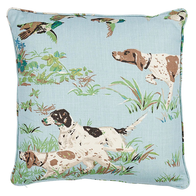 Pointers Pillow in Sky Blue
