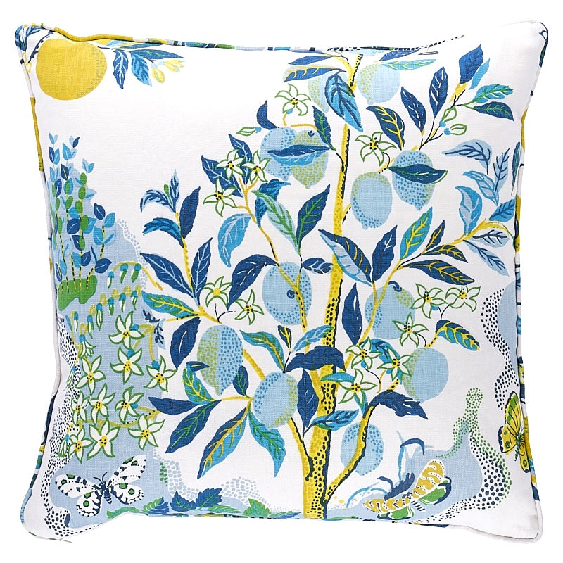 Outdoor Schumacher Citrus Garden Pillow in Pool