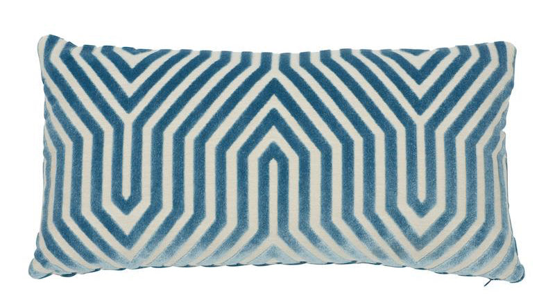 Vanderbilt Velvet Pillow in Marine Blue