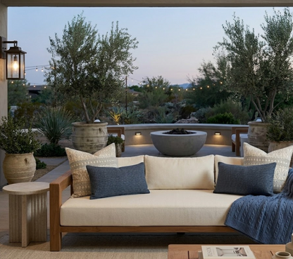 Souk Pillow in Onyx Indigo, Indoor Outdoor Pillows