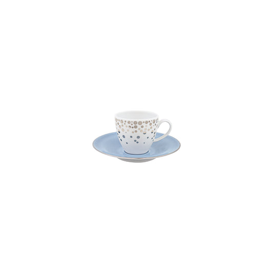 Silver Rain Espresso Cup + Saucer - Set of 4
