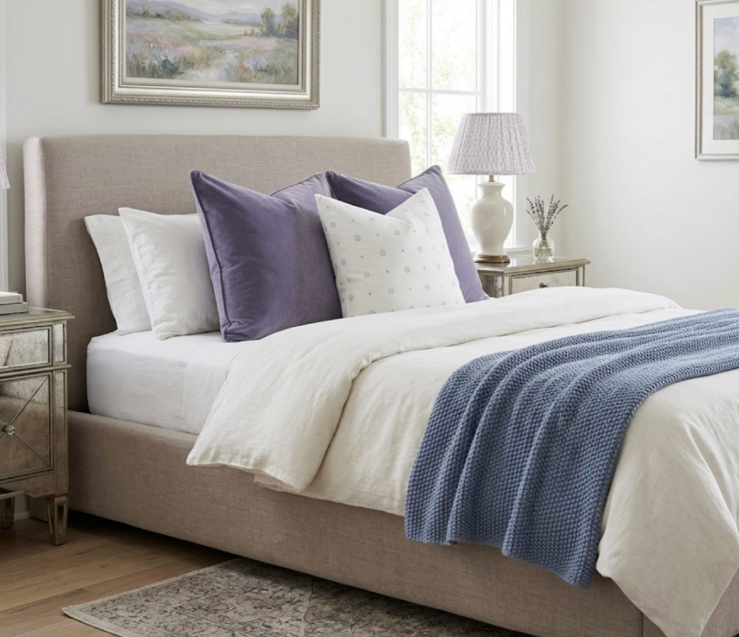 SUNA Floral Pillow in Lilac