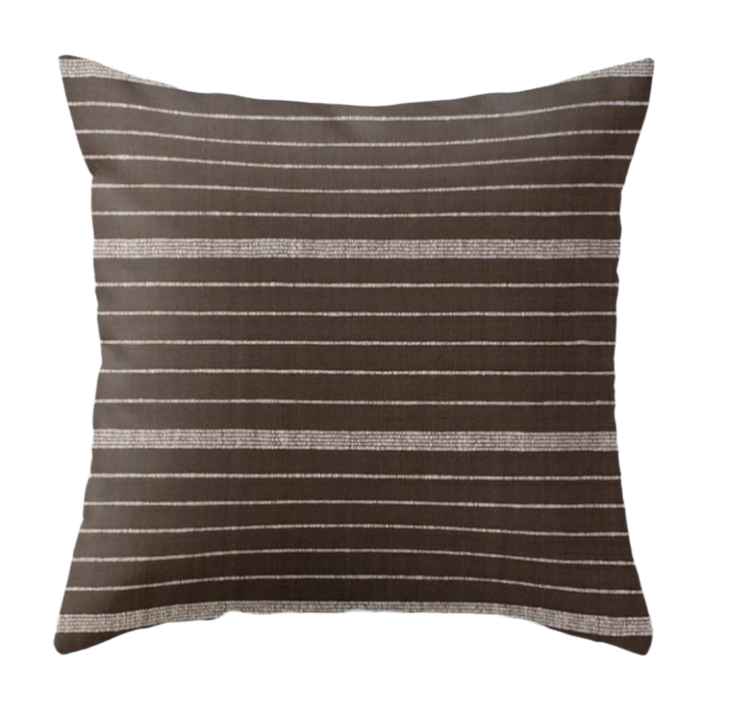 Cusco Stripe Pillow in Chocolate