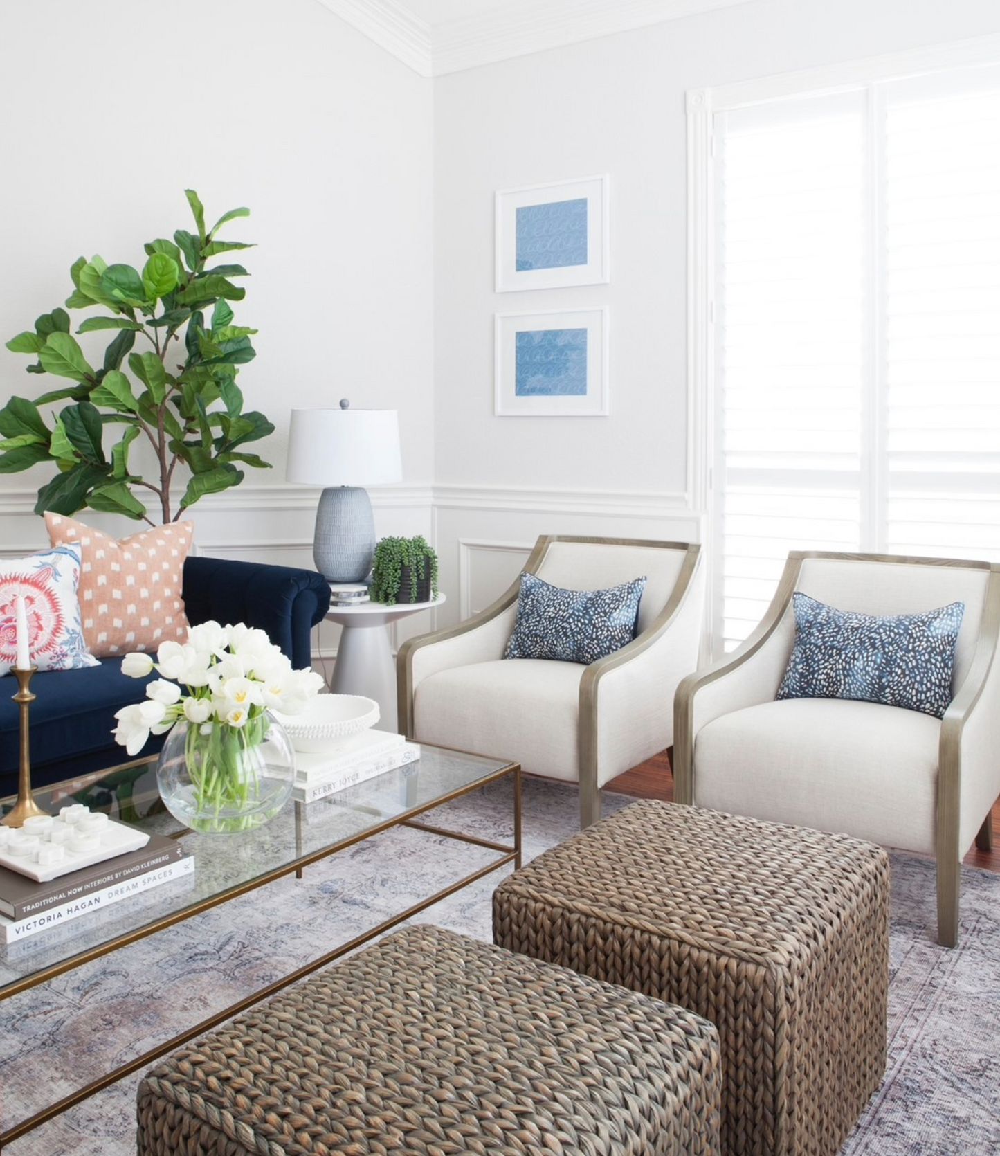 Speckled Pillow in Navy Blue