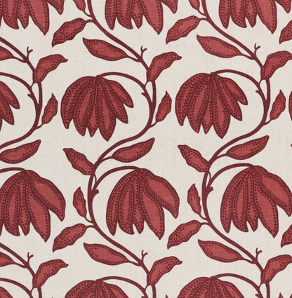 Desert Floral Pillow in Sunbaked Red