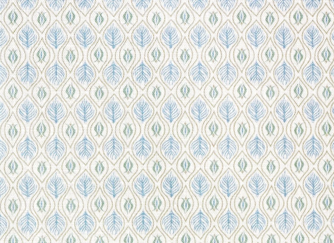 Edward Floral Pillow in Blue and Green