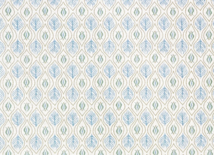 Edward Floral Pillow in Blue and Green