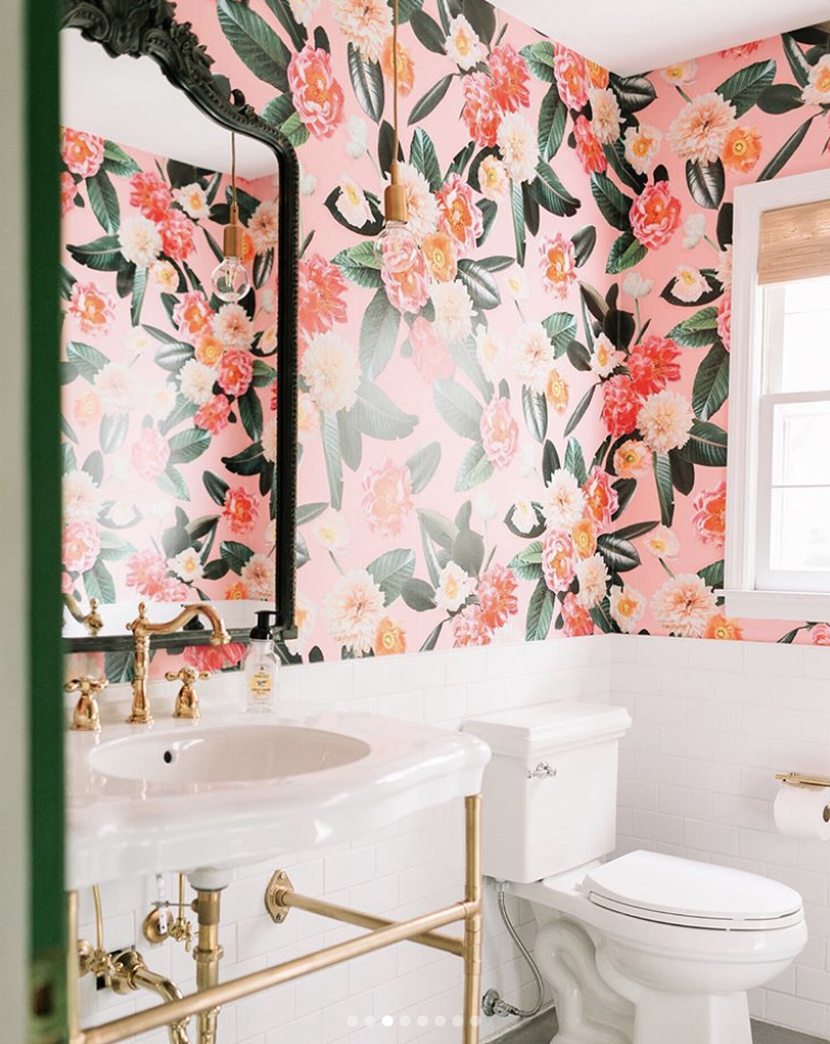 Flower Party Wallpaper, pink