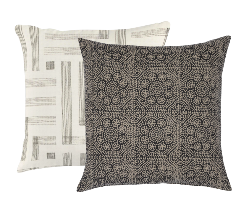 Floral Pillow in Noir