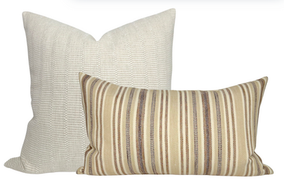 Bentley Stripe Pillow in Tan