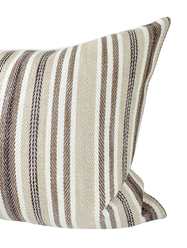 Bentley Stripe Pillow in Tan