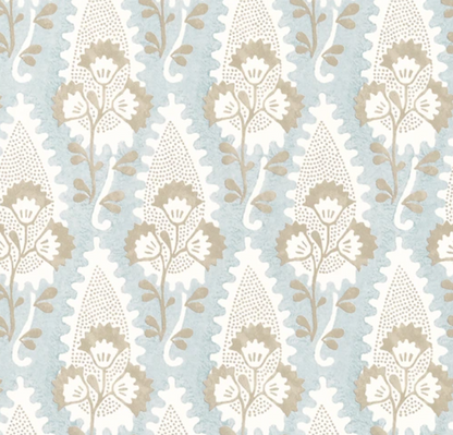 Cornwall Floral Pillow in Spa Blue