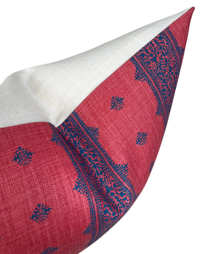 Fez Pillow in Raspberry and Indigo