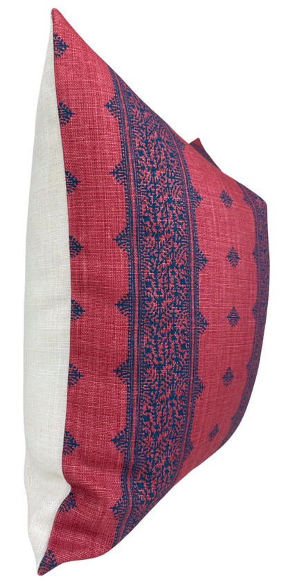 Fez Pillow in Raspberry and Indigo
