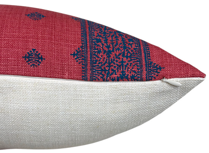 Fez Pillow in Raspberry and Indigo