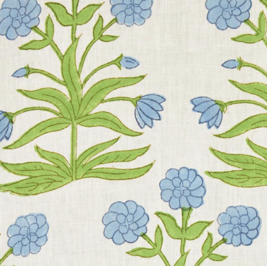 Mughal Pillow in Sky Blue and Pistachio