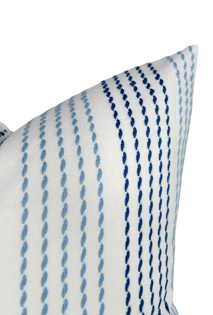 Running Stitches Pillow in Blues