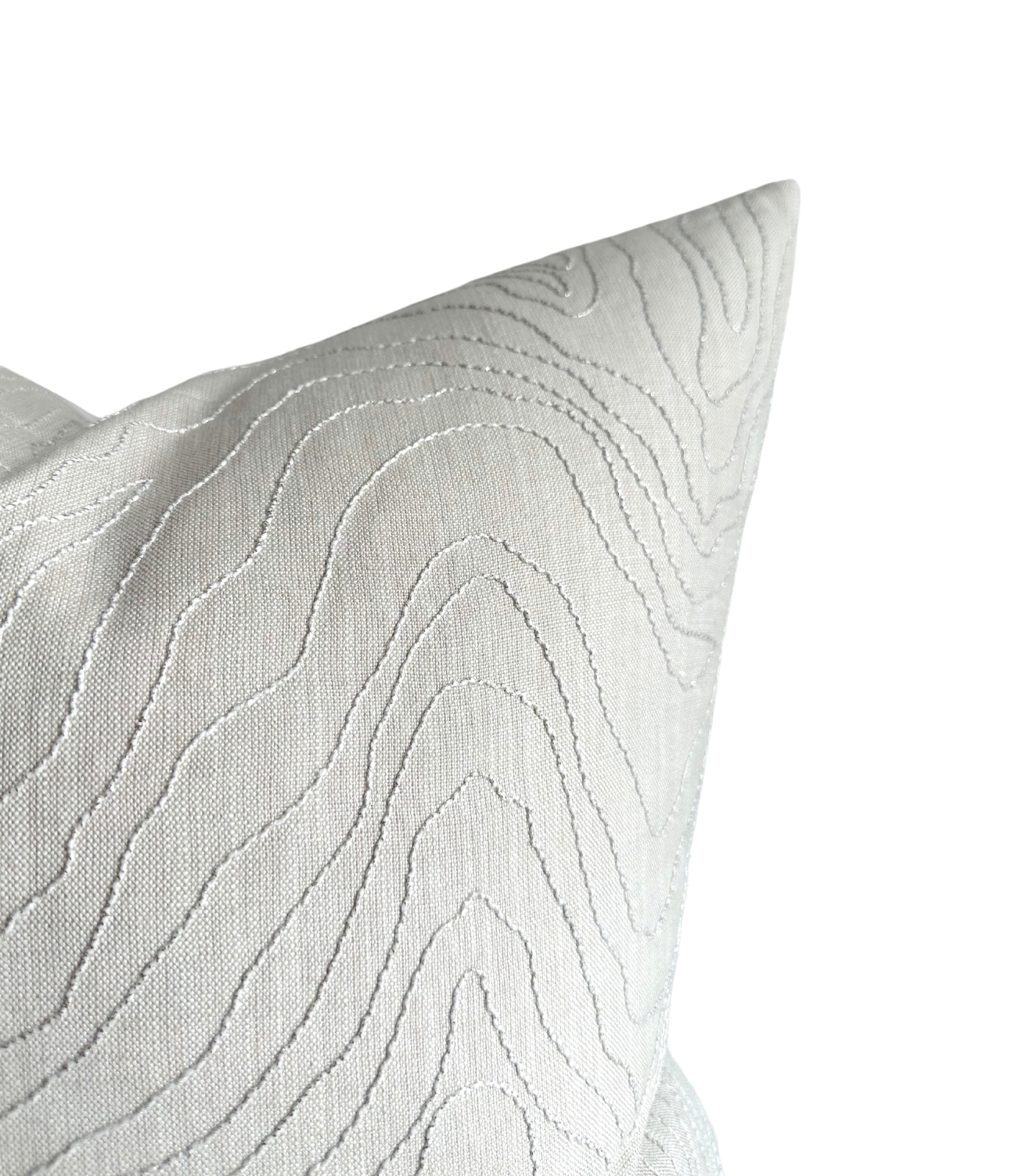 Formation Embroidered Pillow in Oyster