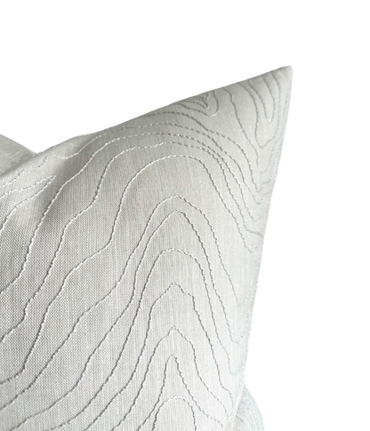 Formation Embroidered Pillow in Oyster
