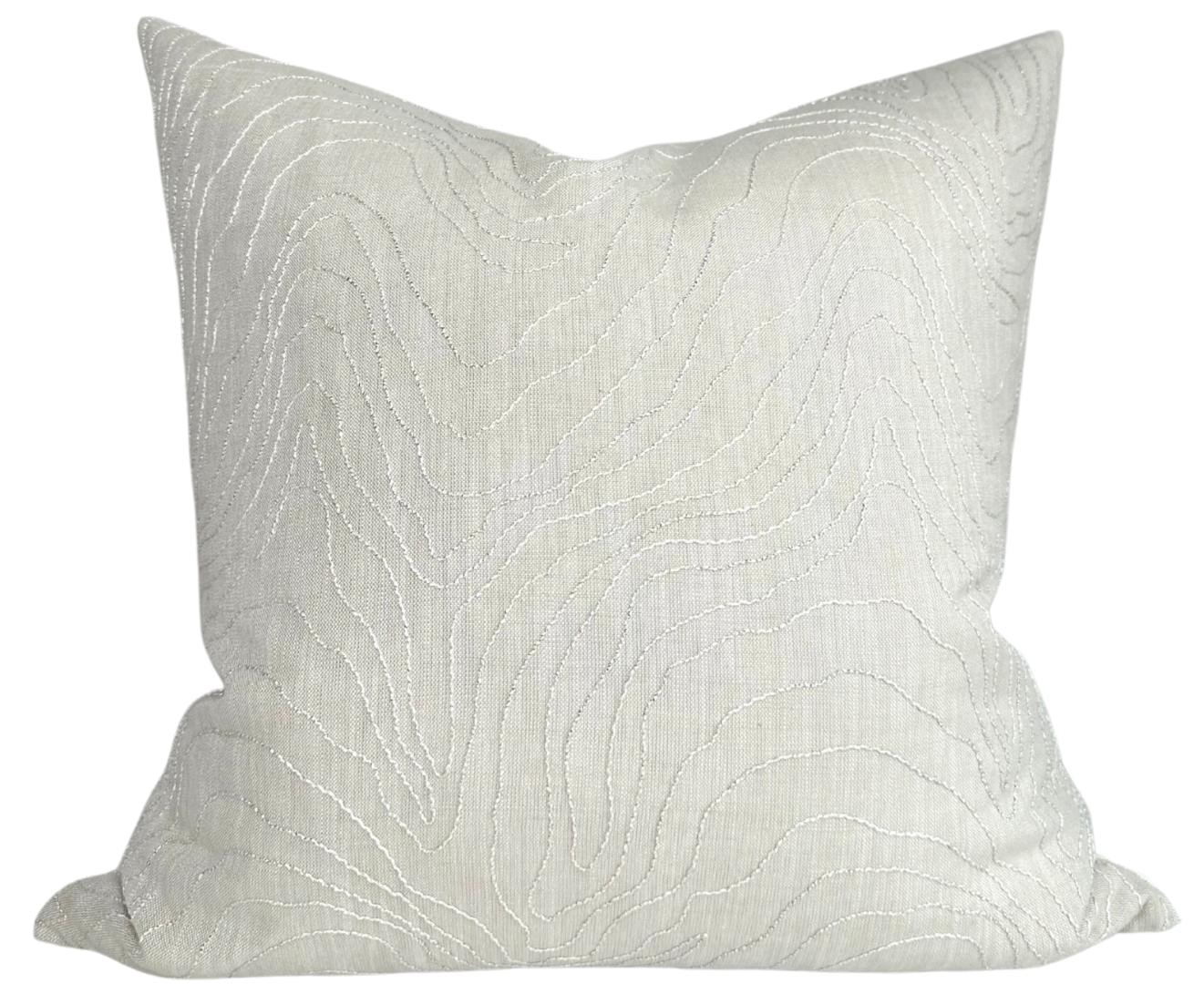 Formation Embroidered Pillow in Oyster