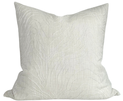 Formation Embroidered Pillow in Oyster