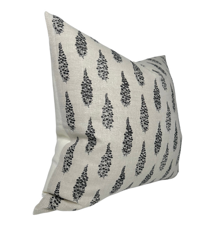Hollyhock Pillow in Jet