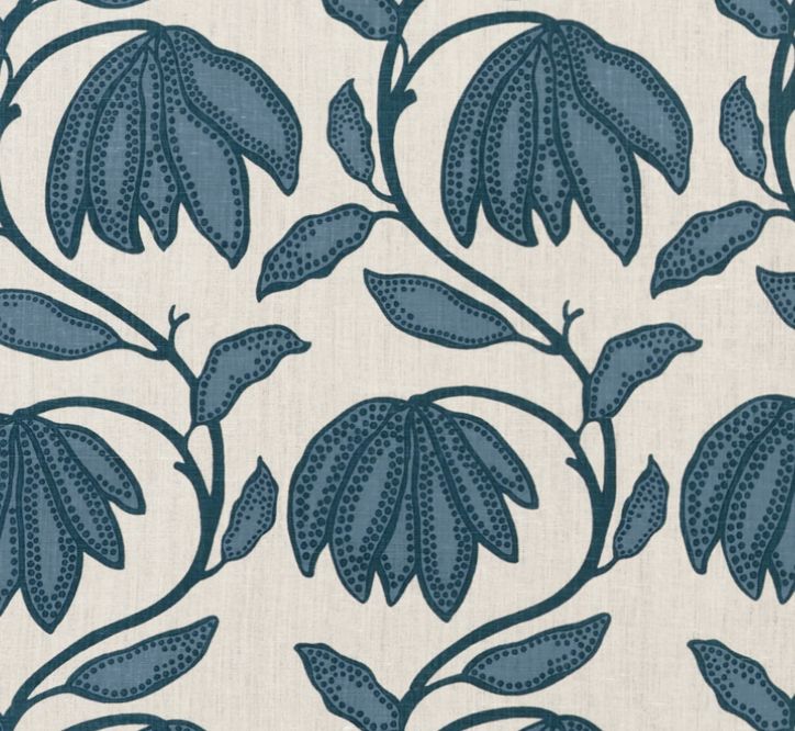 Desert Floral Pillow in Mineral Blue