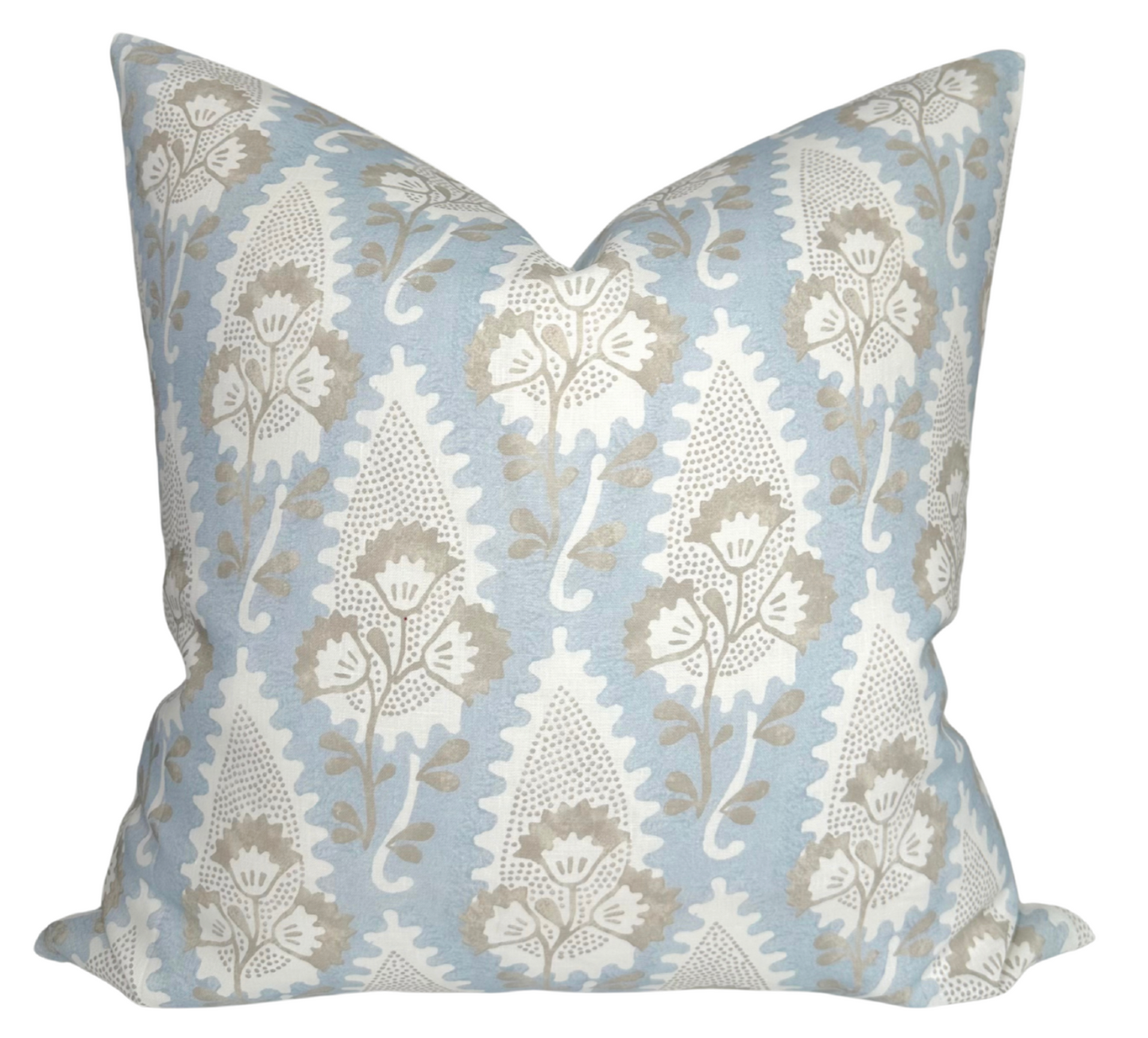 Cornwall Floral Pillow in Spa Blue