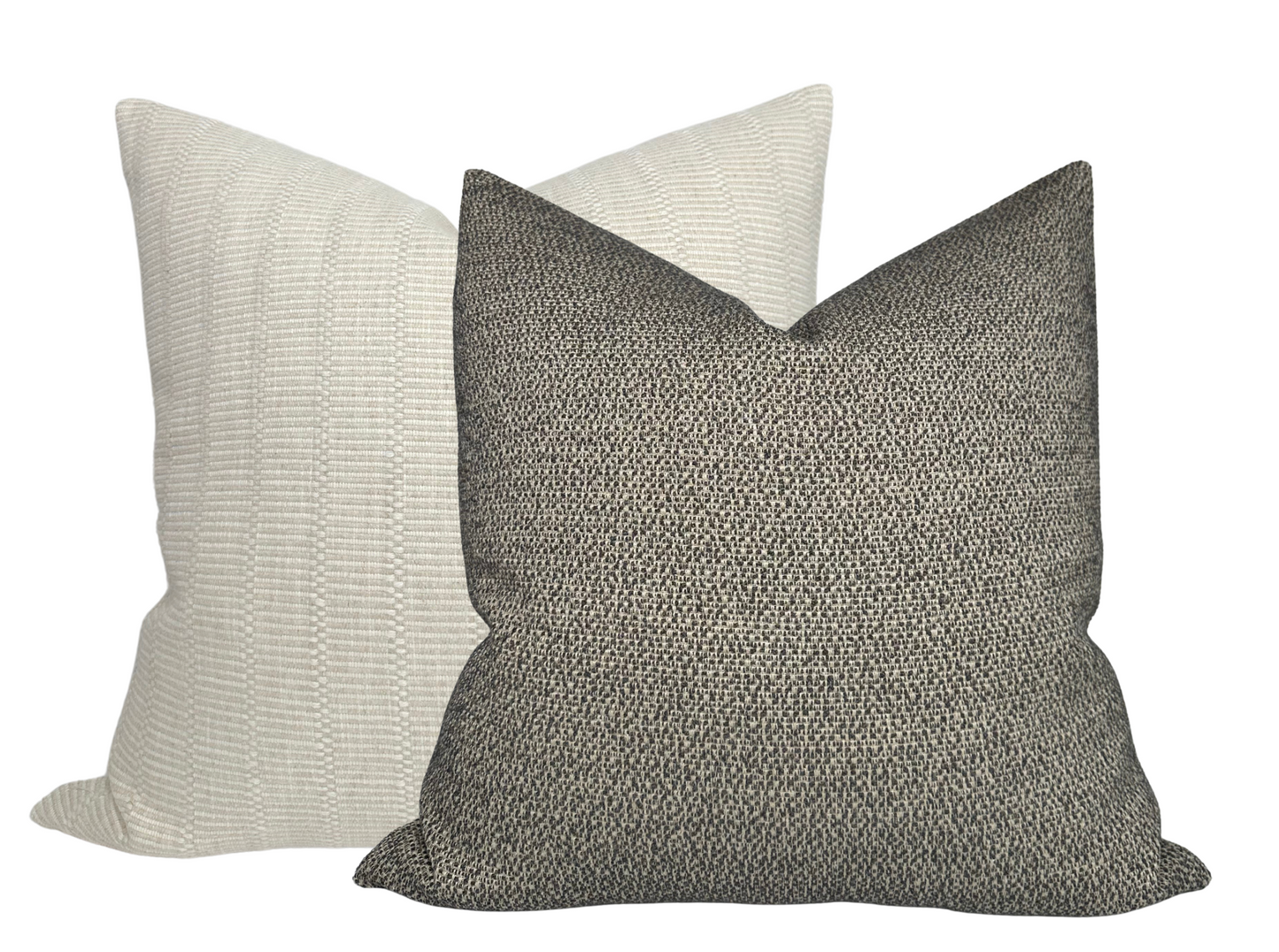 Nubby Woven Pillow in Charcoal