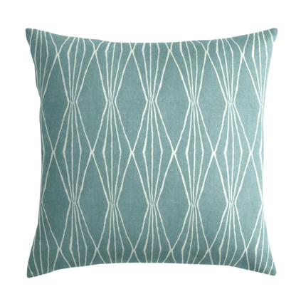 Handcut Shapes Pillow in Rain Blue