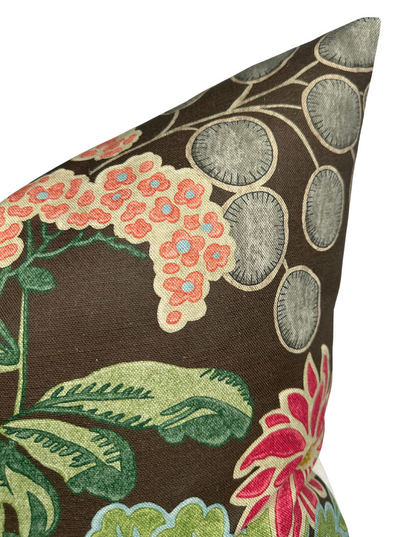 Meadow Floral Pillow in Brown
