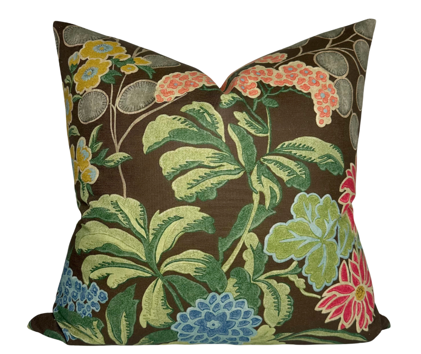 Meadow Floral Pillow in Brown