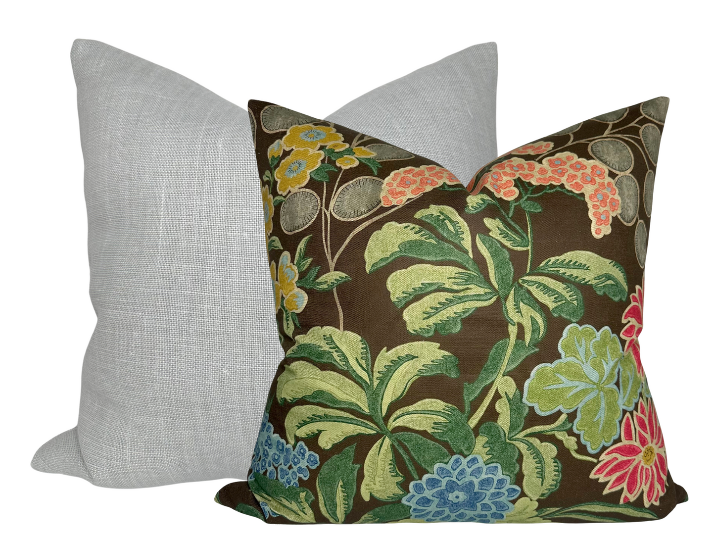 Meadow Floral Pillow in Brown