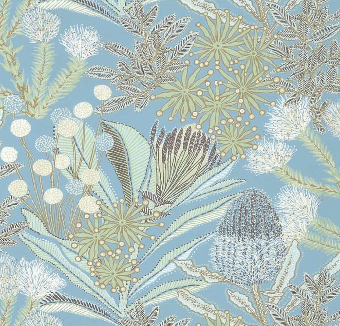 Protea Performance Pillow in Spa Blue