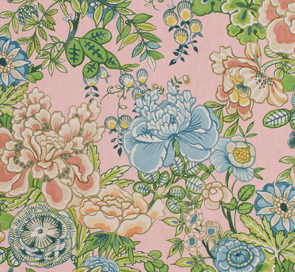 Peony Garden Floral Pillow in Blush