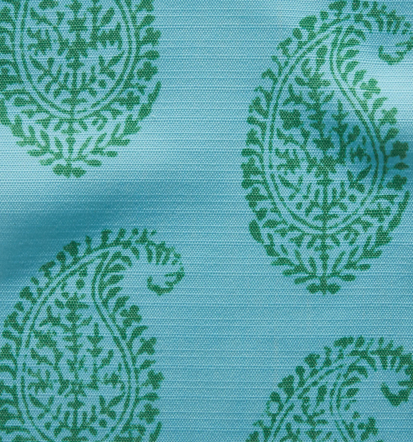 Kashmir Paisley Floral Pillow in Green and Blue, Indoor/Outdoor Pillows