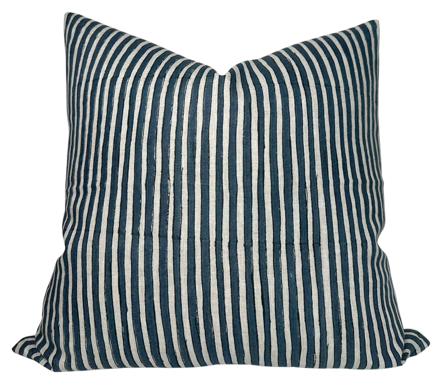 Ticking Pillow in Indian Teal