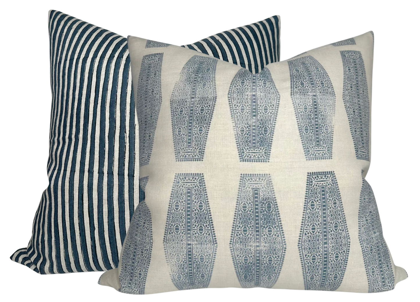 Ticking Pillow in Indian Teal