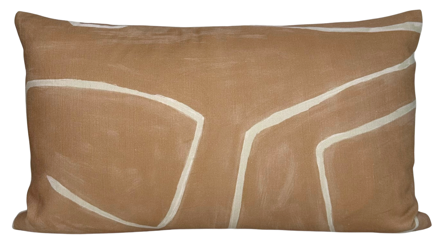 Graffito Pillow in Salmon Cream