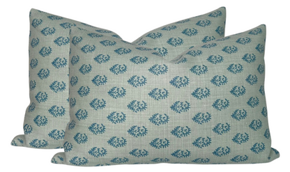 Rajmata Pillow in Blue/Blue