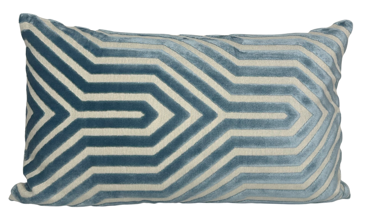 Vanderbilt Velvet Pillow in Marine