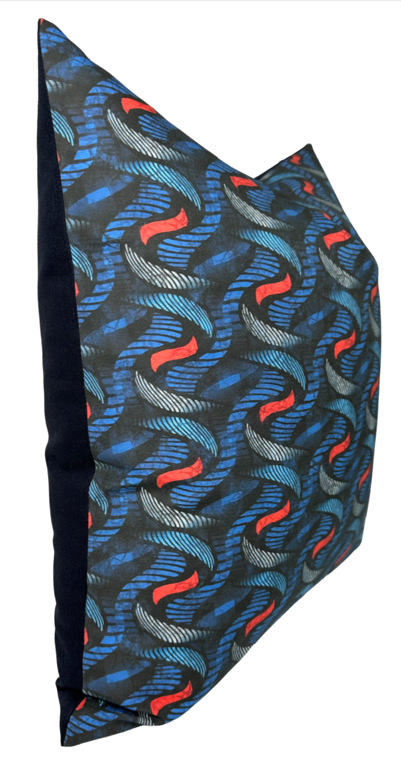 Twine Pillow in Indigo/Red