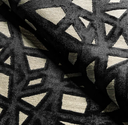 Abstract Velvet Pillow in Black