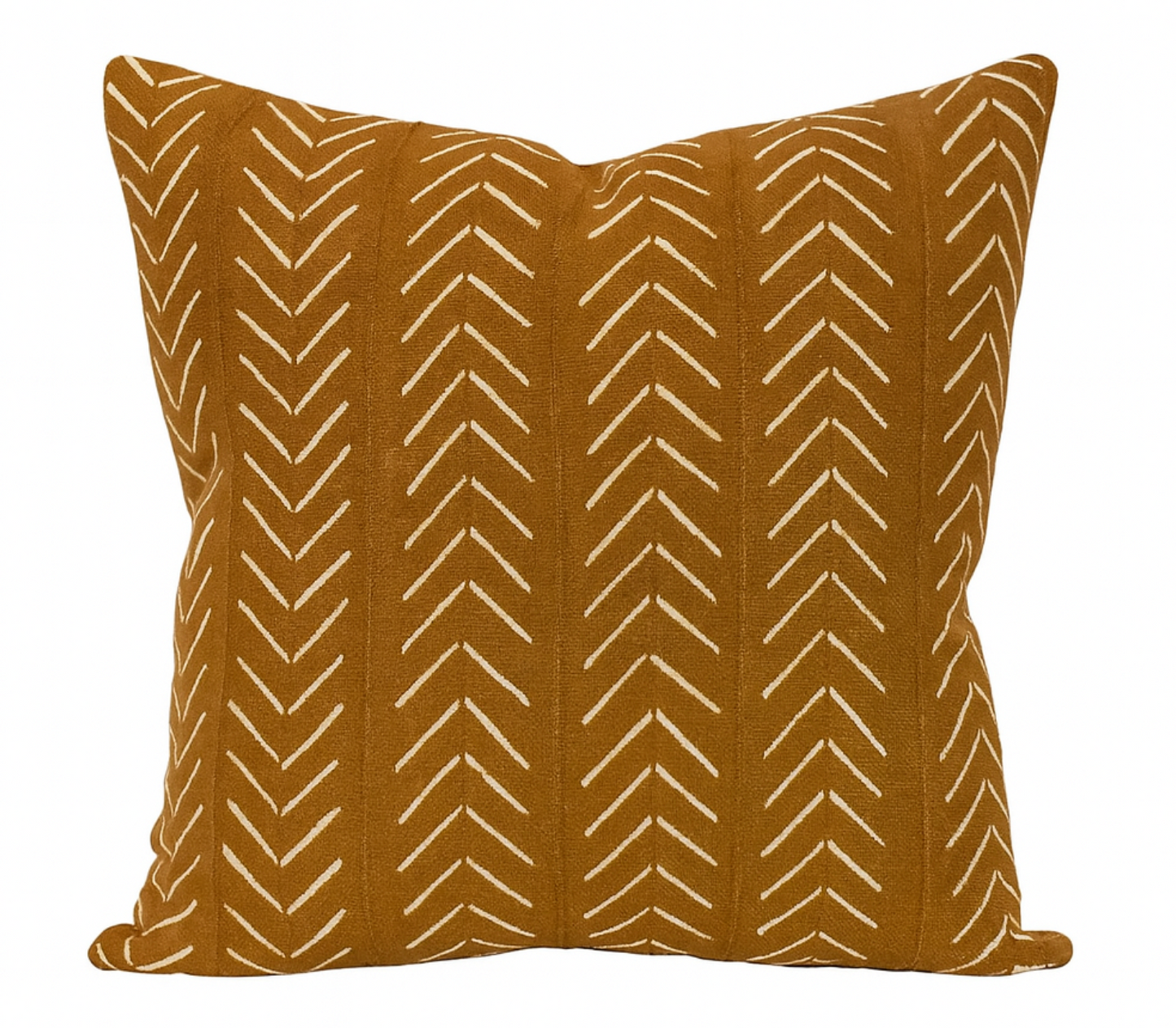 Chevron Print Mudcloth Pillow in Brown