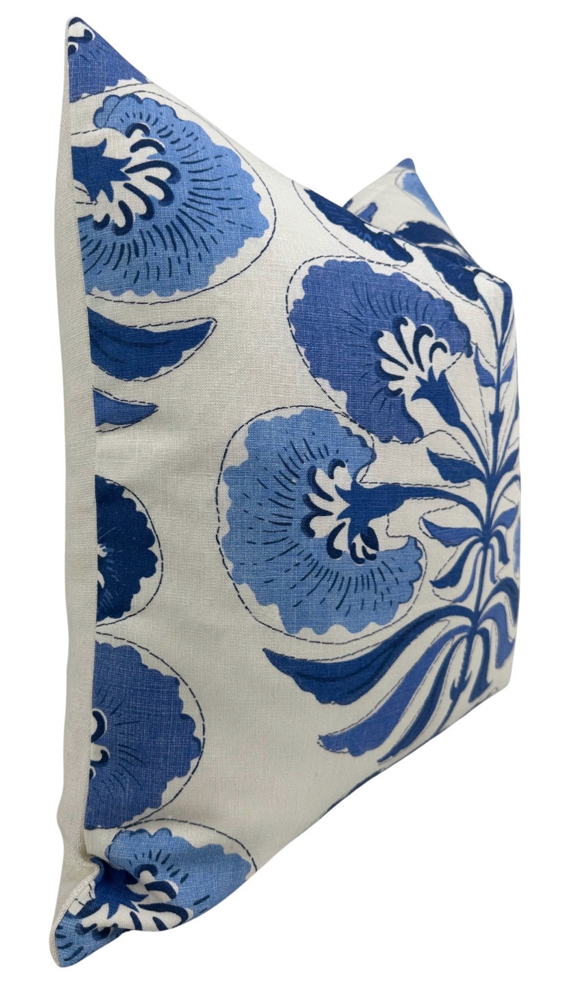 Tybee Tree Pillow in Blue on White