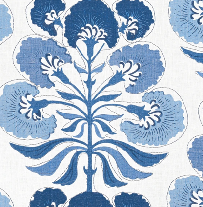 Tybee Tree Pillow in Blue on White
