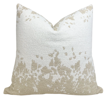 Dappled Stripe Pillow in Oyster, Indoor Outdoor Pillow