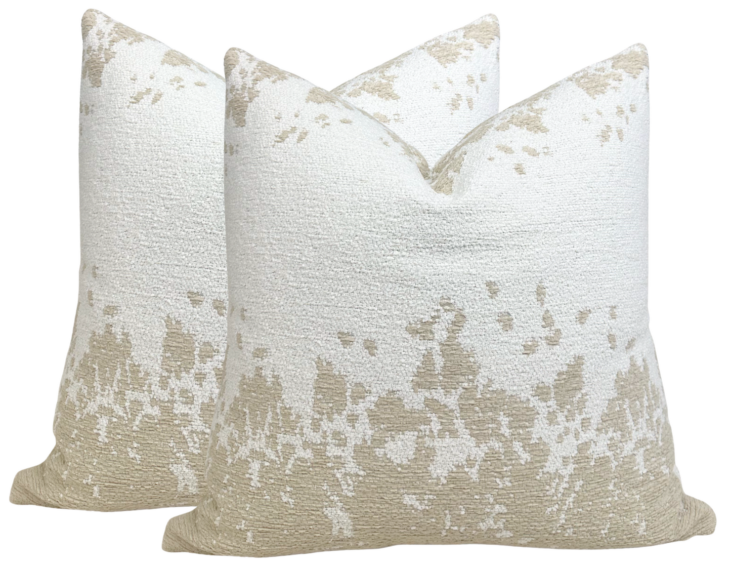 Dappled Stripe Pillow in Oyster, Indoor Outdoor Pillow
