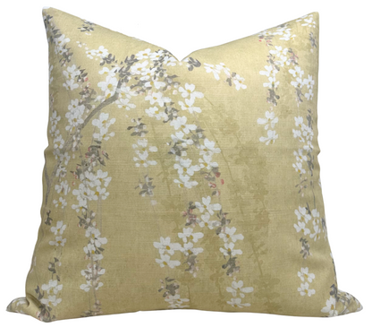 Weeping Blossom Pillow in Gold